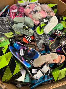 Wholesale shoes, flip flops, wholesale sandals, wholesale woman's shoes, contents of shoe pallet, summer shoes for resale, resale shoes